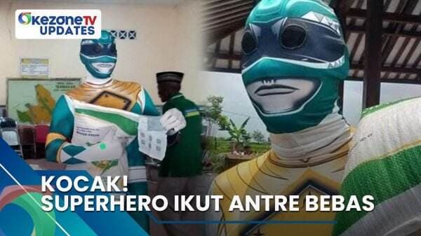 Kocak! Superhero Ikut Antre Beras, Informasi Selengkapnya di Okezone Update