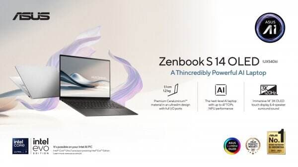 Produktivitas Maksimal dengan Laptop Tipis ASUS Zenbook S 14 UX5406