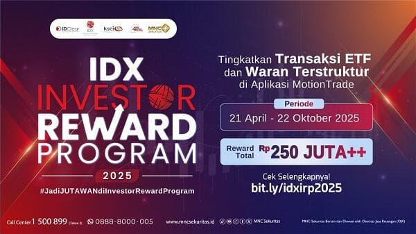 MNC Sekuritas Ajak Investor Aktif Bertransaksi ETF dan Waran Terstruktur di Investor Reward Program 2025 MNC Sekuritas Ajak Investor Aktif Bertransaksi ETF dan Waran Terstruktur di Investor Reward Program 2025