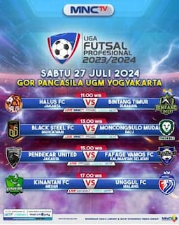 Pekan Ke-21 Liga Futsal Profesional 2023-2024, Bintang Timur Surabaya Hadapi Halus FC Jakarta di MNCTV