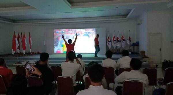 Keseruan Nobar Indonesia vs Arab Saudi Bersama Pemuda Perindo