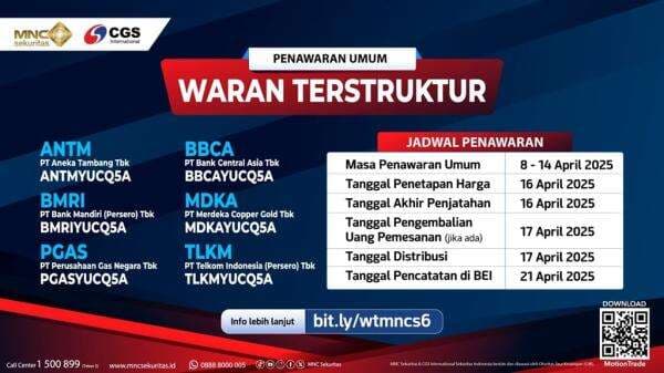 Kesempatan Terakhir Penawaran Umum Waran Terstruktur CGSI Sekuritas Indonesia di MNC Sekuritas! Kesempatan Terakhir Penawaran Umum Waran Terstruktur CGSI Sekuritas Indonesia di MNC Sekuritas!