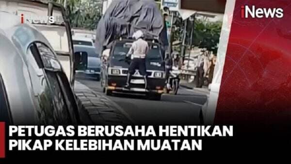 Detik-Detik Petugas Dishub Depok Nangkring di Depan Pikap, Ini Duduk Perkaranya