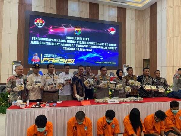 7 Tersangka Sindikat Narkoba Jaringan Malaysia Ditangkap, Barbuk 30 Kg Sabu Diamankan