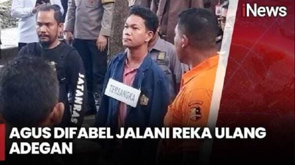 Ekspresi Agus Difabel Tenang Jalani Rekonstruksi 49 Adegan, Kepala Tetap Tegak