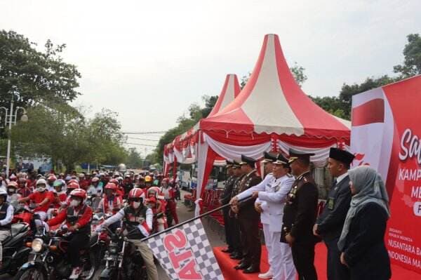 Forkopimda RohulÂ Lepas Pawai Safety Riding Kampanye Keselamatan Merah Putih 2024