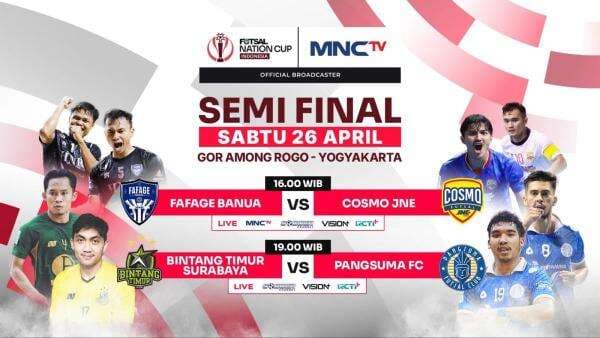 Semifinal Futsal Nation Cup 2025 Hari Ini: Fafage Banua vs Cosmo JNE Live MNCTV Semifinal Futsal Nation Cup 2025 Hari Ini: Fafage Banua vs Cosmo JNE Live MNCTV