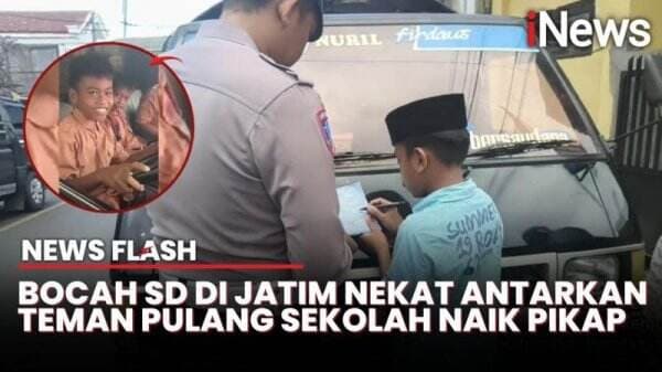 Heboh Bocah 11 Tahun Bawa Mobil Pikap Antar Teman Sekolah