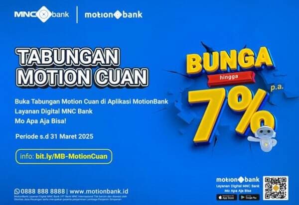 Kenalan dengan Tabungan Motion Cuan, Nabung Lebih Seru dengan Bunga Hingga 7 persen p.a! Kenalan dengan Tabungan Motion Cuan, Nabung Lebih Seru dengan Bunga Hingga 7 persen p.a!