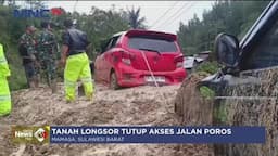 Gegara Tanah Longsor Jalan Poros Tertutup Tanah dan Lumpur di Mamasa