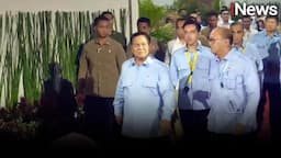 Kompak Kenakan Baju Warna Biru, Prabowo-Gibran Hadiri Deklarasi GSN di Indonesia Arena