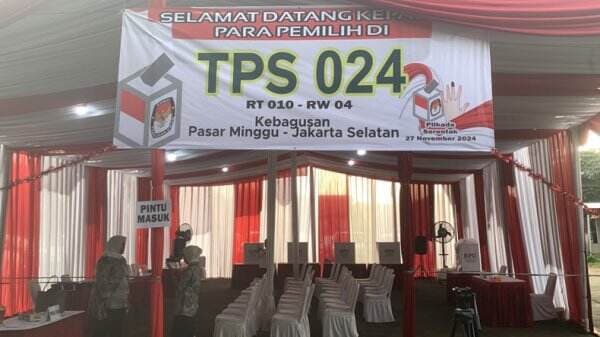 Penampakan TPS 024 Kebagusan Tempat Megawati dan Puan Nyoblos, Berornamen Merah Putih