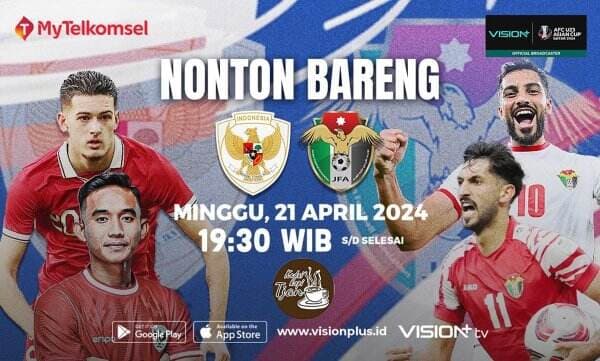 Vision+ Gandeng Telkomsel Gelar Nonton Bareng Timnas Indonesia U-23 vs Timnas Yordania U-23 di Piala Asia U-23 2024
