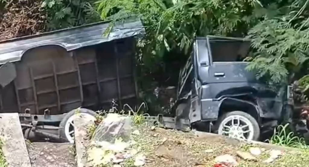 Sopir Ugal-Ugalan, Mobil Bak Angkut Sayur Masuk Jurang di Semarang Sopir Ugal-Ugalan, Mobil Bak Angkut Sayur Masuk Jurang di Semarang