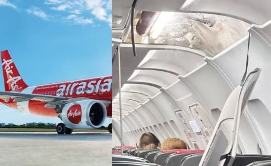 Ngeri! Panel Kabin Pesawat Jatuh saat Mendarat, Penumpang Kaget Ngeri! Panel Kabin Pesawat Jatuh saat Mendarat, Penumpang Kaget