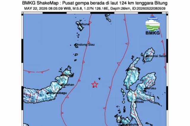 Daftar Wilayah yang Rasakan Gempa Bitung Magnitudo 5,8, Manado sampai Ternate Daftar Wilayah yang Rasakan Gempa Bitung Magnitudo 5,8, Manado sampai Ternate