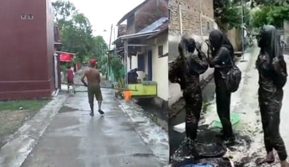 Viral Tiga Bocah SD Berubah Hitam Pekat Akibat Nyemplung Got, Netizen Ngakak Viral Tiga Bocah SD Berubah Hitam Pekat Akibat Nyemplung Got, Netizen Ngakak