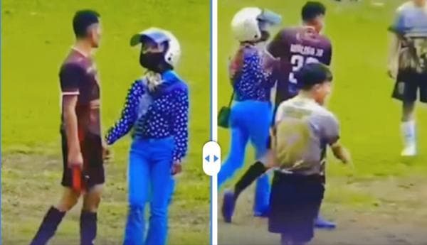Istri Jemput Paksa Suami Main Bola di Stadion, Warganet Ramai Beri Komentar Istri Jemput Paksa Suami Main Bola di Stadion, Warganet Ramai Beri Komentar