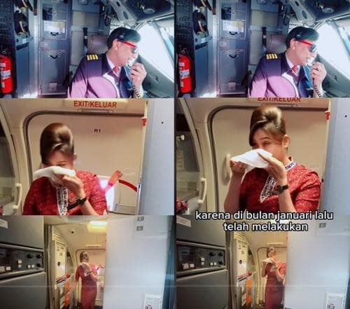 Momen Haru,Pilot Ucap Perpisahan untuk Pramugari di Pesawat Video Viral di Medsos Momen Haru,Pilot Ucap Perpisahan untuk Pramugari di Pesawat Video Viral di Medsos