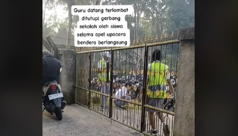 Viral Guru Terlambat Datang Sekolah Murid Tutup Gerbang, Netizen: Ini Baru Adil! Viral Guru Terlambat Datang Sekolah Murid Tutup Gerbang, Netizen: Ini Baru Adil!