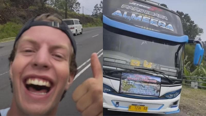 Viral Bule Bahagia Lihat Bus di Indonesia, Minta Sopir Nyalakan Klakson Telolet Viral Bule Bahagia Lihat Bus di Indonesia, Minta Sopir Nyalakan Klakson Telolet