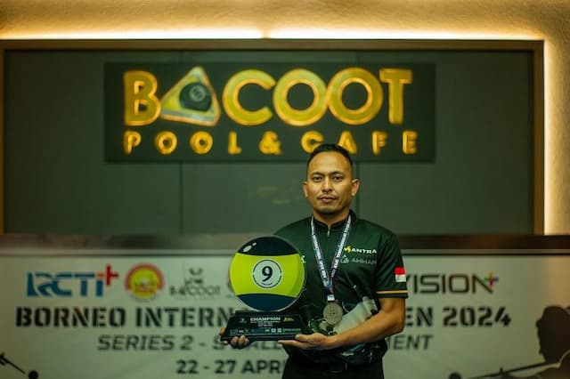 Feri Satriyadi Bangga Juara International Borneo 9 Ball Open 2024 di Tanah Kelahiran