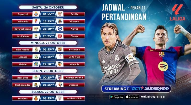 Jadwal dan Link Streaming Real Madrid Vs Barcelona Malam Ini di RCTI+ Jadwal dan Link Streaming Real Madrid Vs Barcelona Malam Ini di RCTI+