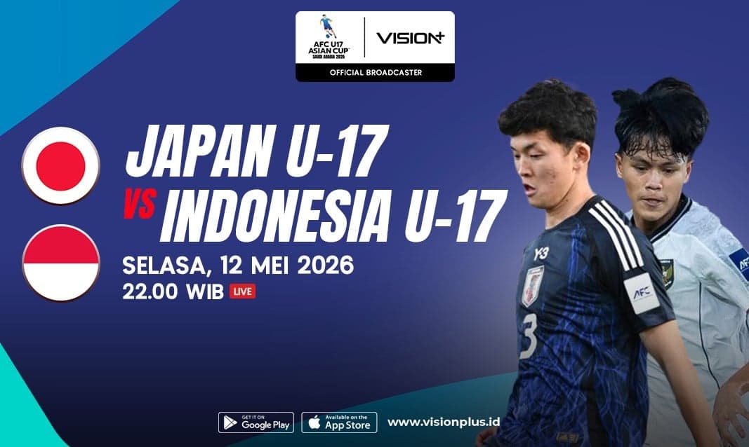 Timnas Jepang vs Indonesia U17: Jadwal Tayang dan Cara Nonton di VISION+ Timnas Jepang vs Indonesia U17: Jadwal Tayang dan Cara Nonton di VISION+