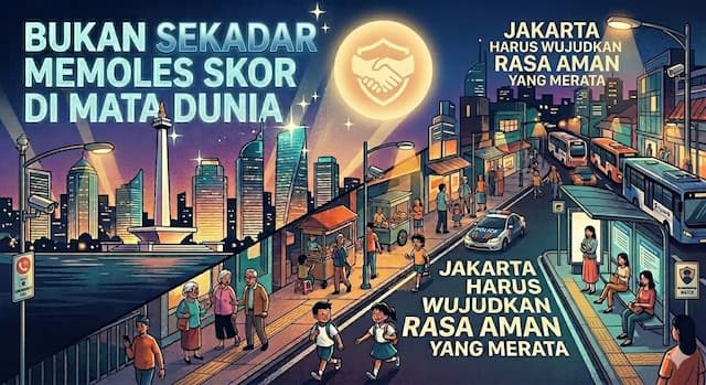 Bukan Sekadar Memoles Skor di Mata Dunia, Jakarta Harus Wujudkan Rasa Aman yang Merata Bukan Sekadar Memoles Skor di Mata Dunia, Jakarta Harus Wujudkan Rasa Aman yang Merata