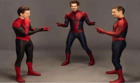 Jelang Rilis Digital No Way Home, Holland-Garfield-Maguire Saling Tunjuk Seperti di Meme Jelang Rilis Digital No Way Home, Holland-Garfield-Maguire Saling Tunjuk Seperti di Meme
