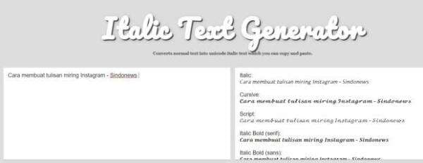Begini Cara Membuat Tulisan Miring di Bio dan Caption Instagram Begini Cara Membuat Tulisan Miring di Bio dan Caption Instagram