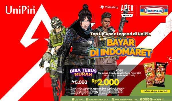 Top Up Apex Legend dan Bayar di Indomaret, Bisa Tebus Murah Mie Instant Boncabe hanya Rp2,000 Top Up Apex Legend dan Bayar di Indomaret, Bisa Tebus Murah Mie Instant Boncabe hanya Rp2,000