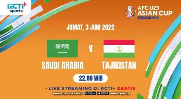 Link Live Streaming Piala Asia U-23 2022 Hari Ini di RCTI+: Arab Saudi Vs Tajikistan Link Live Streaming Piala Asia U-23 2022 Hari Ini di RCTI+: Arab Saudi Vs Tajikistan