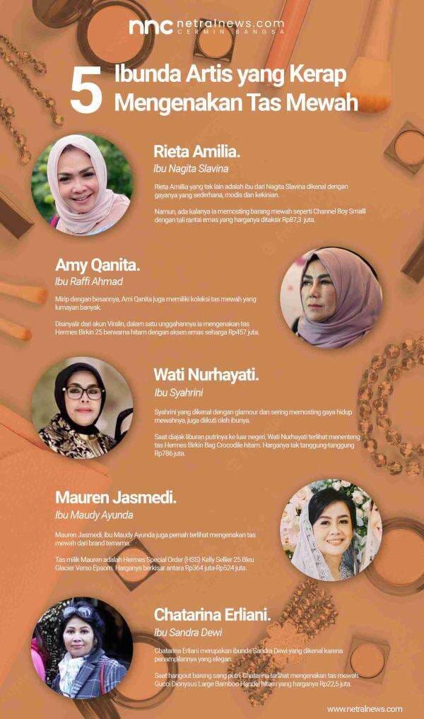 Lima Ibunda Artis yang Kerap Mengenakan Tas Mewah Lima Ibunda Artis yang Kerap Mengenakan Tas Mewah