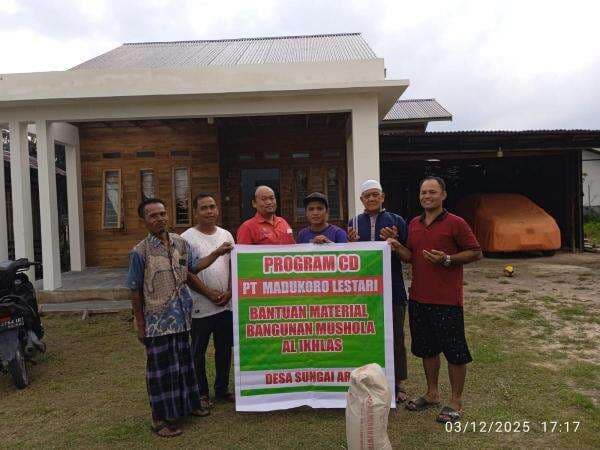PT Madukoro Lestari Salurkan Bantuan Material untuk Musala Al Ikhlas Sungai Ara PT Madukoro Lestari Salurkan Bantuan Material untuk Musala Al Ikhlas Sungai Ara
