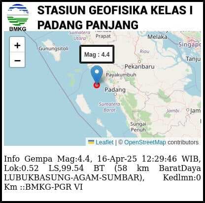 Breaking News! Setelah Gunung Marapi Meletus, Lubuk Basung Agam Diguncang Gempa Magnitudo 4,4 Breaking News! Setelah Gunung Marapi Meletus, Lubuk Basung Agam Diguncang Gempa Magnitudo 4,4