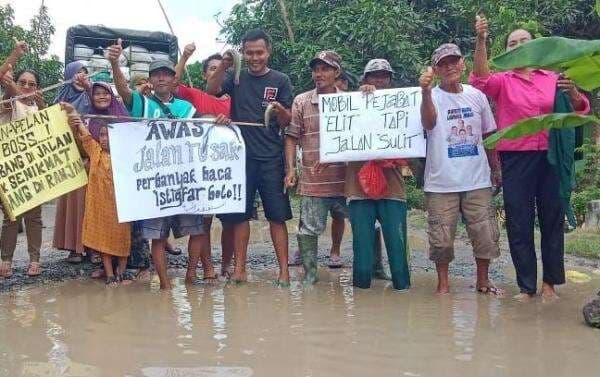 Tak Kunjung Diperbaiki, Warga Lampung Selatan Tebar Ikan Lele di Kubangan Jalan Rusak Tak Kunjung Diperbaiki, Warga Lampung Selatan Tebar Ikan Lele di Kubangan Jalan Rusak