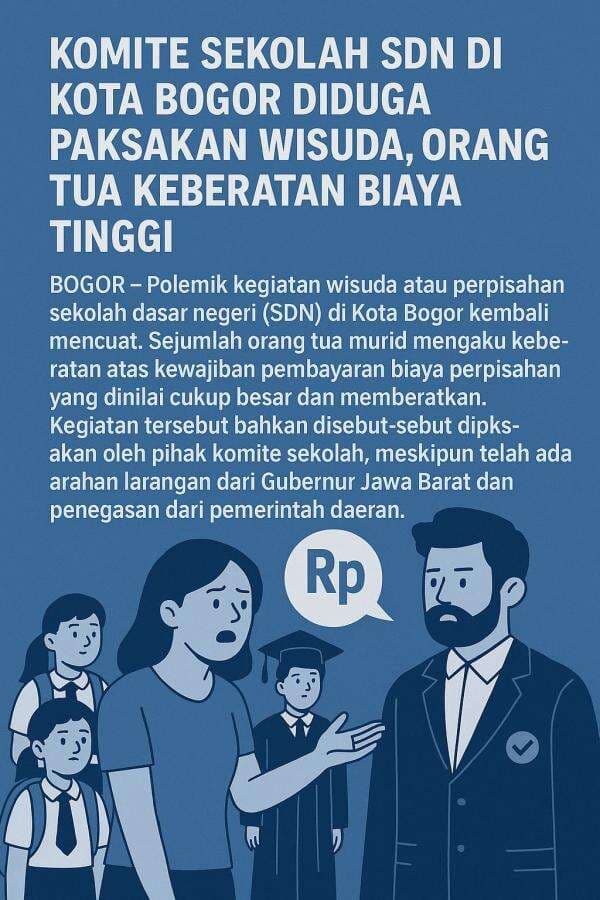 Orang Tua Keberatan, Komite Sekolah SDN di Kota Bogor Diduga Paksakan Acara Wisuda Mewah Orang Tua Keberatan, Komite Sekolah SDN di Kota Bogor Diduga Paksakan Acara Wisuda Mewah