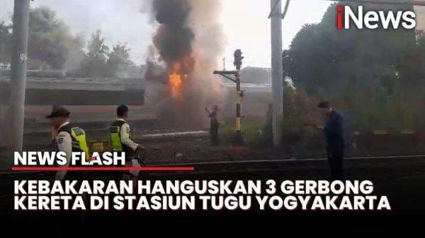 Tiga Gerbong Kereta Terbakar di Stasiun Yogyakarta, Diduga akibat Korsleting Tiga Gerbong Kereta Terbakar di Stasiun Yogyakarta, Diduga akibat Korsleting
