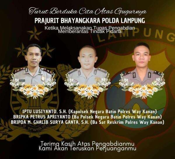 Polri Berduka, Tiga Polisi Tewas Ditembak saat Gerebek Judi Sabung Ayam Polri Berduka, Tiga Polisi Tewas Ditembak saat Gerebek Judi Sabung Ayam