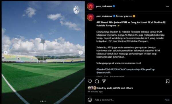 Resmi! PSM Makassar Jamu Cong An Hanoi FC di Parepare, Debut International Stadion Gelora BJ Habibie Resmi! PSM Makassar Jamu Cong An Hanoi FC di Parepare, Debut International Stadion Gelora BJ Habibie