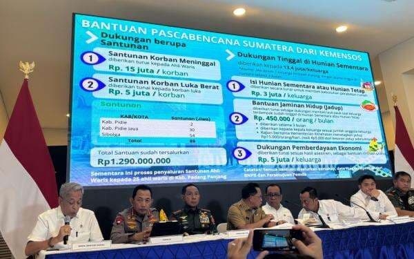Kemensos Salurkan Bantuan Rp100,4 Miliar untuk Tanggap Darurat Bencana Sumatera Kemensos Salurkan Bantuan Rp100,4 Miliar untuk Tanggap Darurat Bencana Sumatera