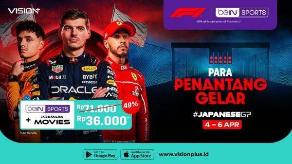 Jadwal dan Link Live Streaming F1 GP Jepang 2025 di Vision+, Klik di Sini! Jadwal dan Link Live Streaming F1 GP Jepang 2025 di Vision+, Klik di Sini!