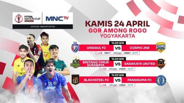 Jadwal Siaran Langsung Futsal Nation 2025: Laga Pembuka Unggul FC vs Cosmo JNE di MNCTV Jadwal Siaran Langsung Futsal Nation 2025: Laga Pembuka Unggul FC vs Cosmo JNE di MNCTV