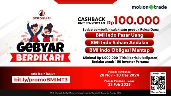 Ikuti Promo Gebyar Berdikari di MotionTrade, Berhadiah Cashback Rp100.000 Ikuti Promo Gebyar Berdikari di MotionTrade, Berhadiah Cashback Rp100.000