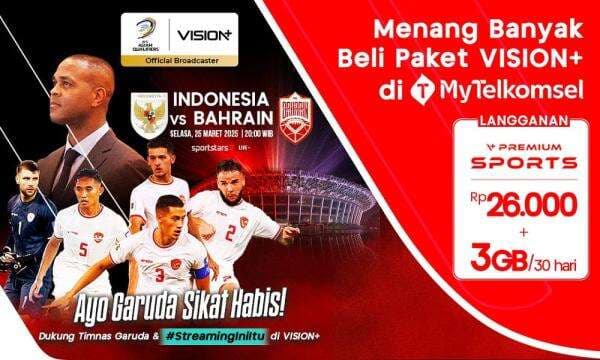 Cara Nonton Live Streaming Timnas Indonesia vs Bahrain di HP Lewat Vision+: Nikmati Tayangan Kualitas HD Cara Nonton Live Streaming Timnas Indonesia vs Bahrain di HP Lewat Vision+: Nikmati Tayangan Kualitas HD