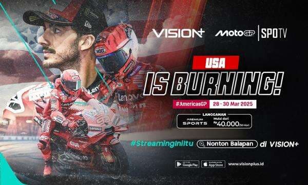 Jadwal dan Link Live Streaming MotoGP Amerika Serikat 2025 di Vision+: Marc Marquez Sapu Bersih Kemenangan Lagi? Jadwal dan Link Live Streaming MotoGP Amerika Serikat 2025 di Vision+: Marc Marquez Sapu Bersih Kemenangan Lagi?