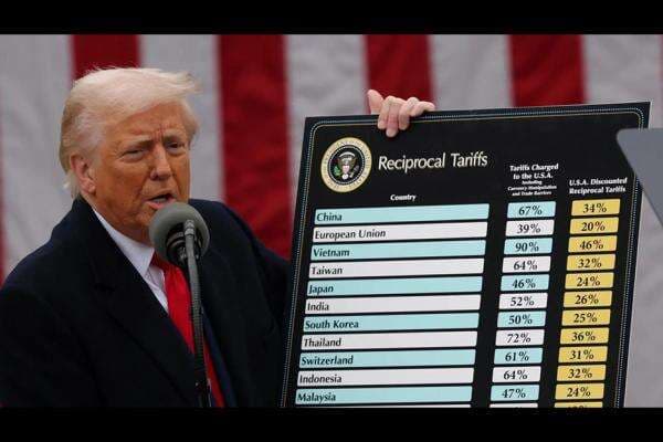 Trump Umumkan Tarif Semua Barang Impor ke AS, Indonesia Kena 32 Trump Umumkan Tarif Semua Barang Impor ke AS, Indonesia Kena 32