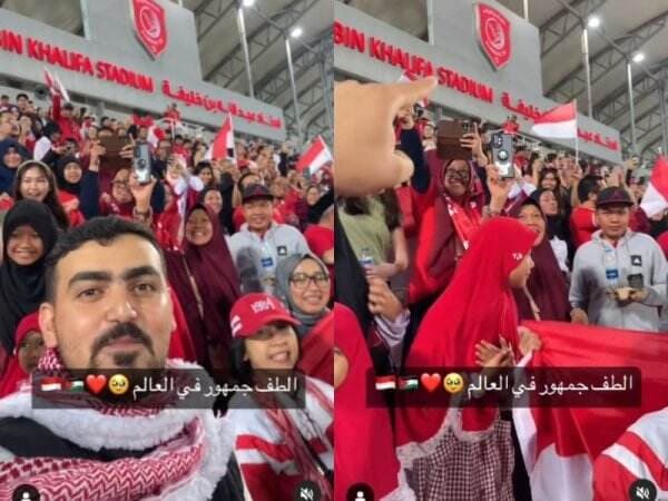 Viral Suporter Timnas Indonesia U-23 dan Negara Lain Akrab di Stadion sebagai Sesama Muslim