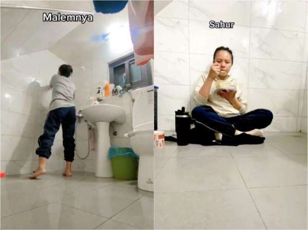 Viral Wanita Ini Tak Diperbolehkan Puasa dan Beribadah oleh Majikan, Harus Ngumpet Sahur di Toilet Viral Wanita Ini Tak Diperbolehkan Puasa dan Beribadah oleh Majikan, Harus Ngumpet Sahur di Toilet